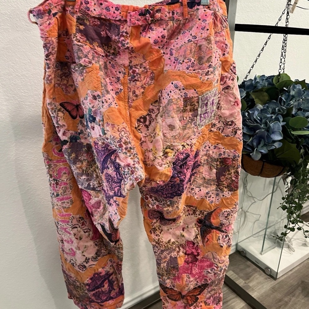 Magnolia Pearl Multicolor Patchwork Pants Butterf… - image 4